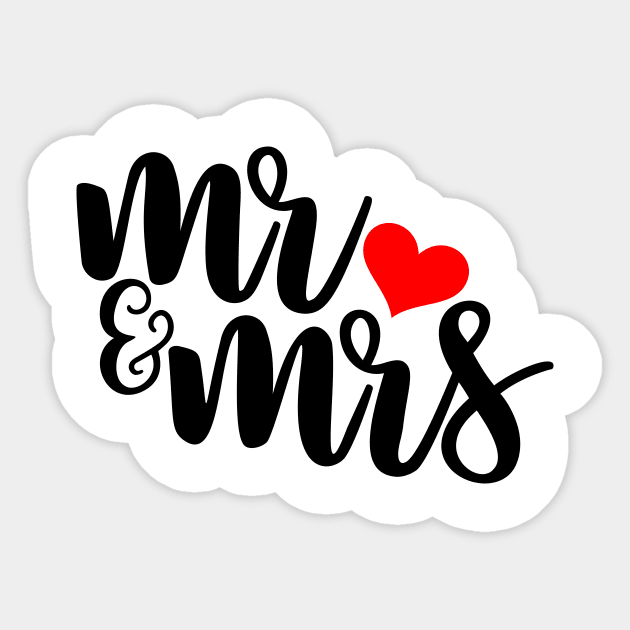 Mr & Mrs Sticker by Coral Graphics